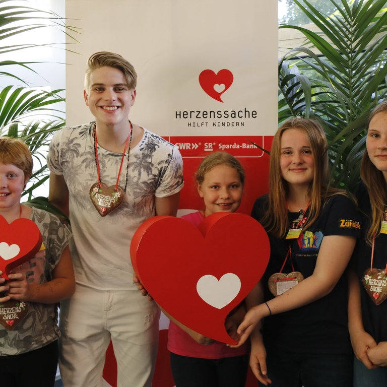 Vincent Gross trifft Herzenssache-Kids (Foto: Herzenssache)